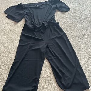 City Chic Off-Shoulder Black Jumpsuit